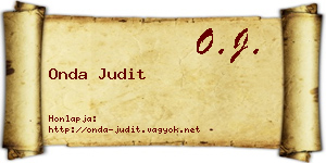Onda Judit névjegykártya